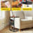 27“ C shaped Side Table with Charging Port, Small End Table with LED Light & Storage Bag,Nightstand for Living Room