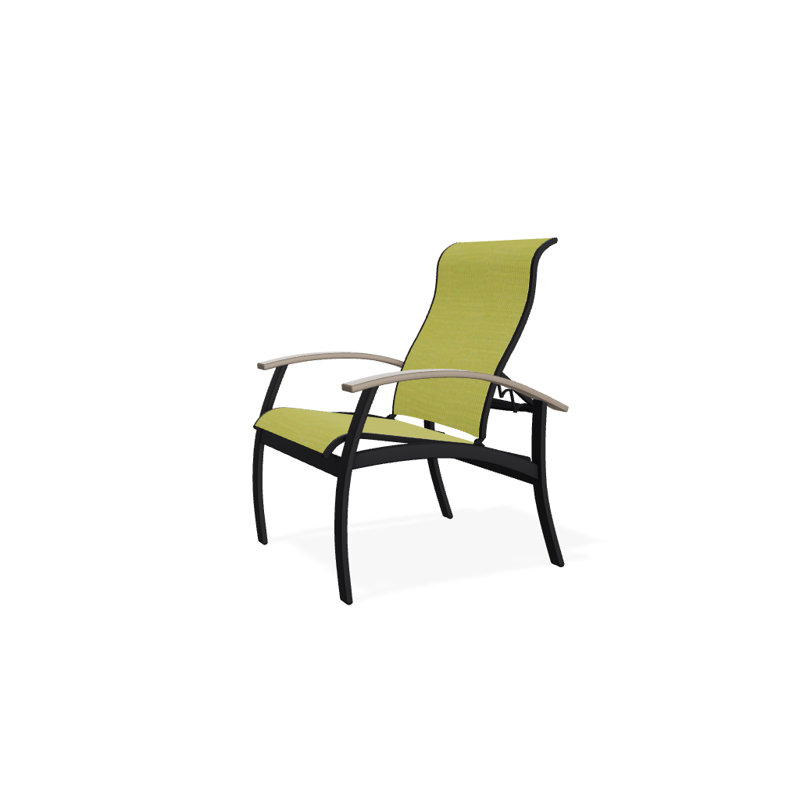 Chaise de patio Askar, Désert, Lime 38D Sunbrella®, Noir texturé