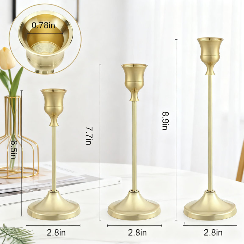 6PCS Metal Taper Candle Holder Set, Elegant Candelabra For Table Centerpiece, Halloween, Wedding And Holiday Decorations