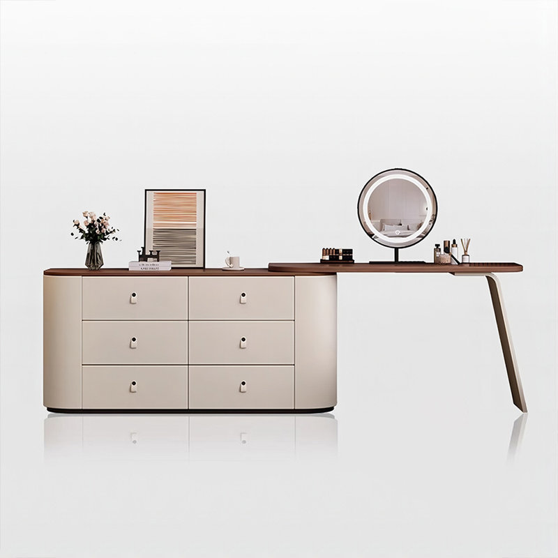 Coiffeuse avec miroir lumineux, 6 tiroirs