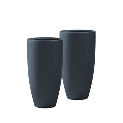 Jardinières rondes en ciment Tali l 13,39 "x H 23,62" Tali
