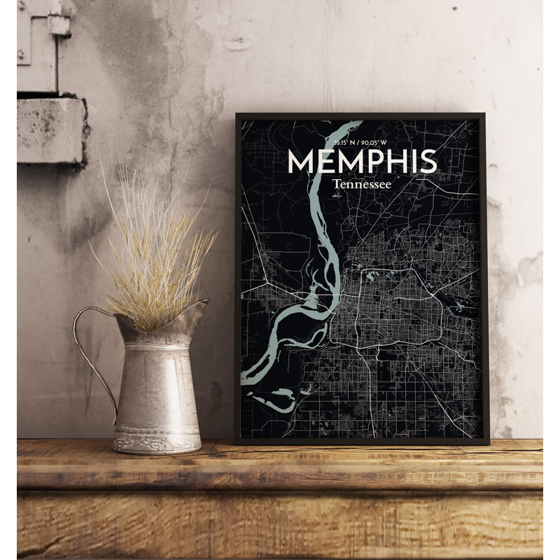 Memphis City Map - No Frame Print, 43.2cm H x 27.9cm W x 0.1cm D