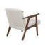 Chaise d'appoint moderne en tissu beige avec structure en bois d'hévéa massif - Meubles de salon contemporains rembourrés