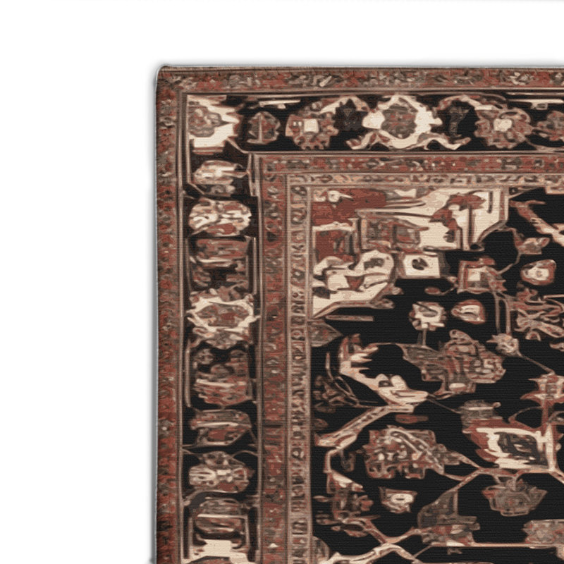 Tapis d'intérieur et d'extérieur brun Persian, Rectangle 4pi x 6 pi