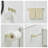 5-Piece Bathroom Hardware Set With Towel Bar, Towel Hook, And Toilet Paper Holder, Brushed Gold Finish, Suitable For Kitchen, Bedroom, And Living Room-116479337