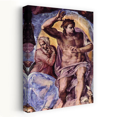 The Last Judgment , 1536-1541 Classic Vintage Architecture Wall Art Print by Michelangelo - Wrapped Canvas Print