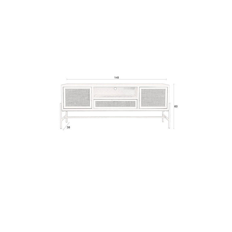 Yasu 58'' Sideboard, Black/Beige