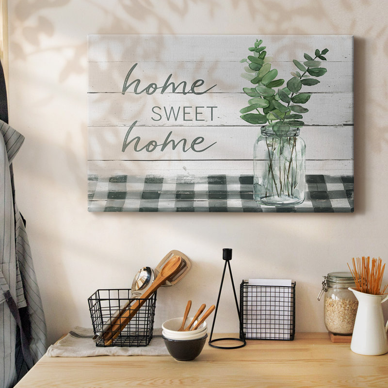 Toile tendue Eucalyptus Home Sweet Home-Gallery, H 8 po x l 12 po