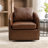 27.6" Wide Modern Soft Upholstered Nailhead Trim Removable Cushion Recessed Arm Barrel Chair With Swivel (Set of 3)