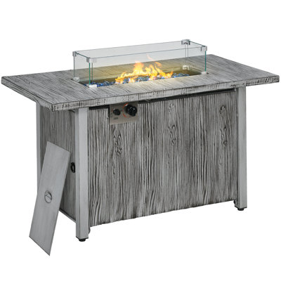 Outsunny Propane Gas Fire Pit Table for Garden 50000 BTU 109x56x63cm Grey
