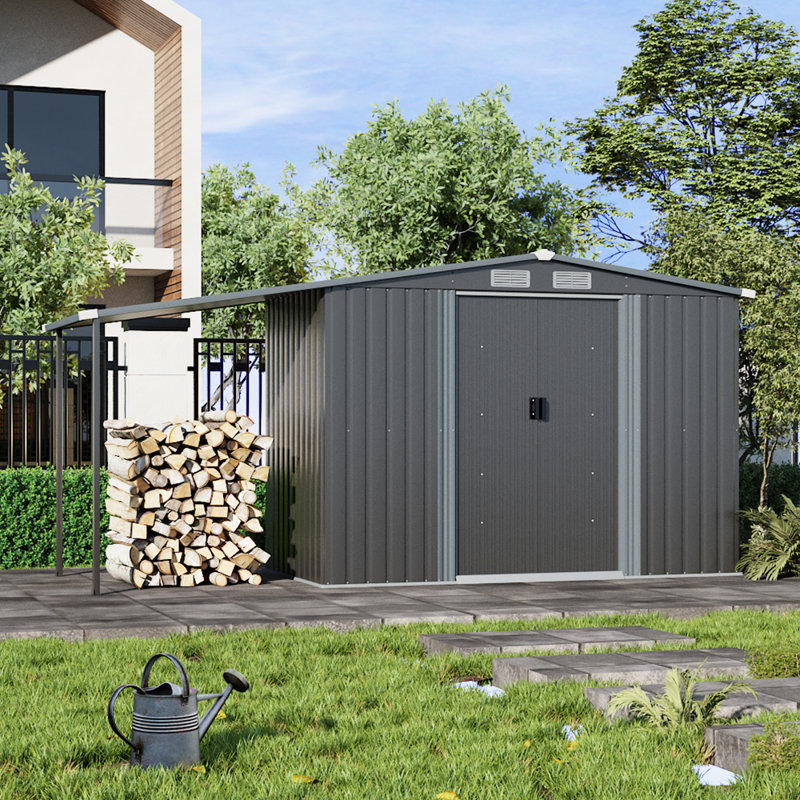 Dark Grey Garden Storage Shed