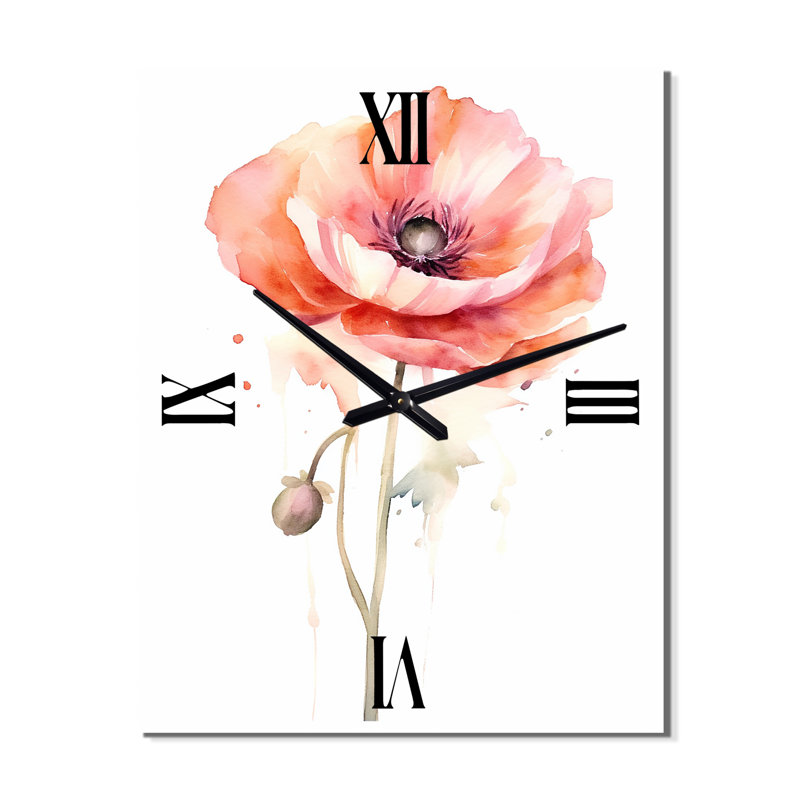 Ranunculus Gallery - Horloge murale florale surdimensionnée, Très grand