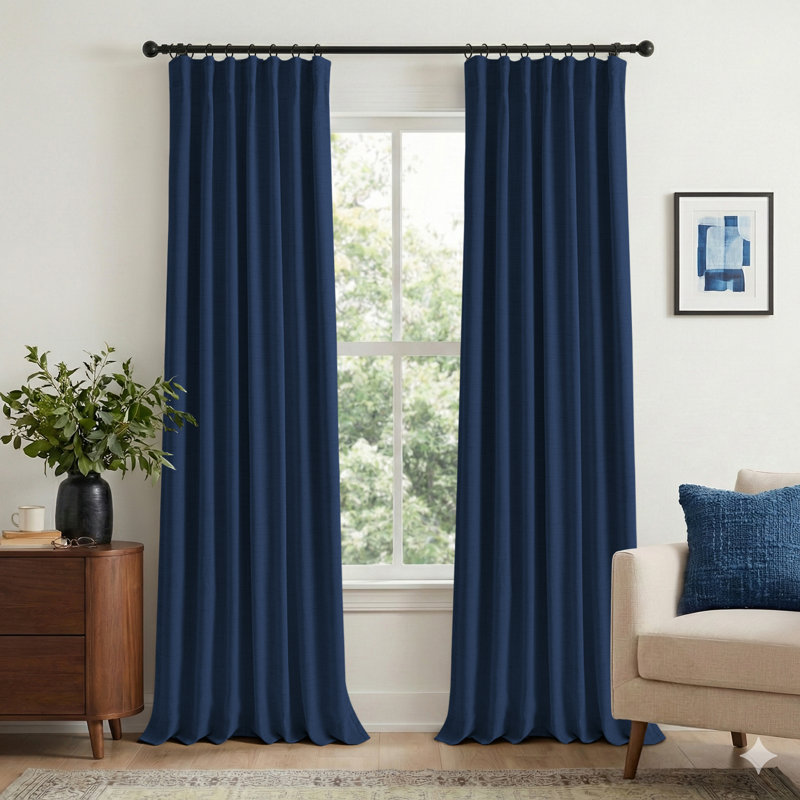 Pinces / anneaux occultant et isolant Birglinde, L 50 po x L 84 po, Bleu minuit