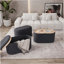 Repose-pieds avec rangement et plateau en bois réversible, noir