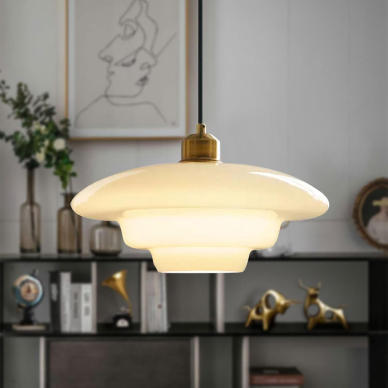 Luminaire suspendu Mid-Century doré nordique