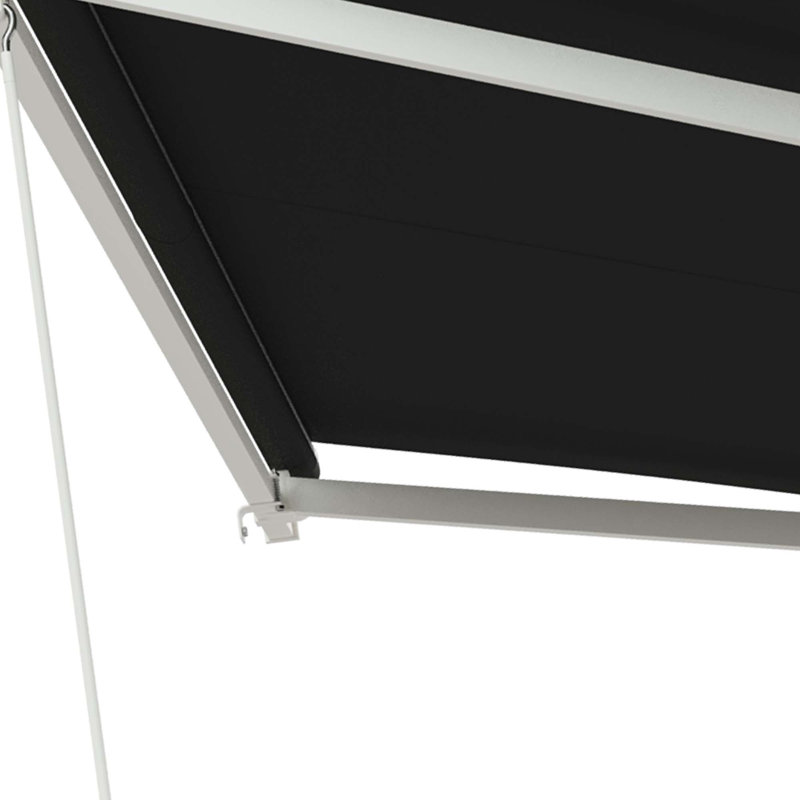 Outsunny Polyester Cover Retractable Patio Awning, Solid Color, Cream White, 59" H x 118" W x 98.5" D