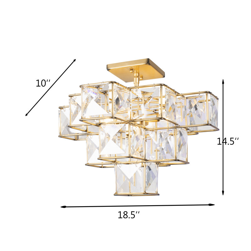 Cubic 5-Light Semi-Flush Ceiling Light