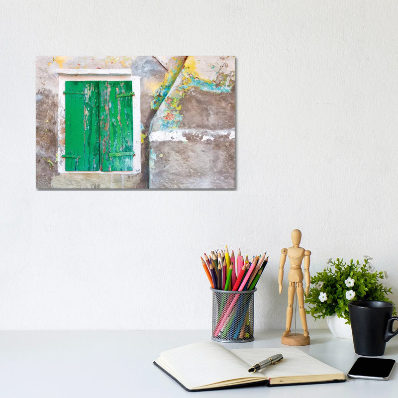 Italy, Burano. Close-up Of Weathered Window Shutters. by Jaynes Gallery - Wrapped Canvas Gallery-Wrapped Canvas Giclée