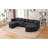 Boneless Modular Sectional 114.9" With Unique Curved Modules, Comfortable Seating, And Boucle Fabric For Living Room, 6 Seats, Black - Combined Design, Deep Soft & Wear Proof-912797744-912797756