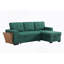 Canapé en forme de L vert avec décorations en bois, design convertible et rangement pour plus de confort et de rangement-1037374683
