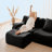 Boneless U-Shaped Boneless Sofa, Teddy Fabric No Assembly Required Curved Armrest, Anti-Slip Design, Streamlined Design 32D High Density Sponge, Full Compression Vacuum Packag-1548418494