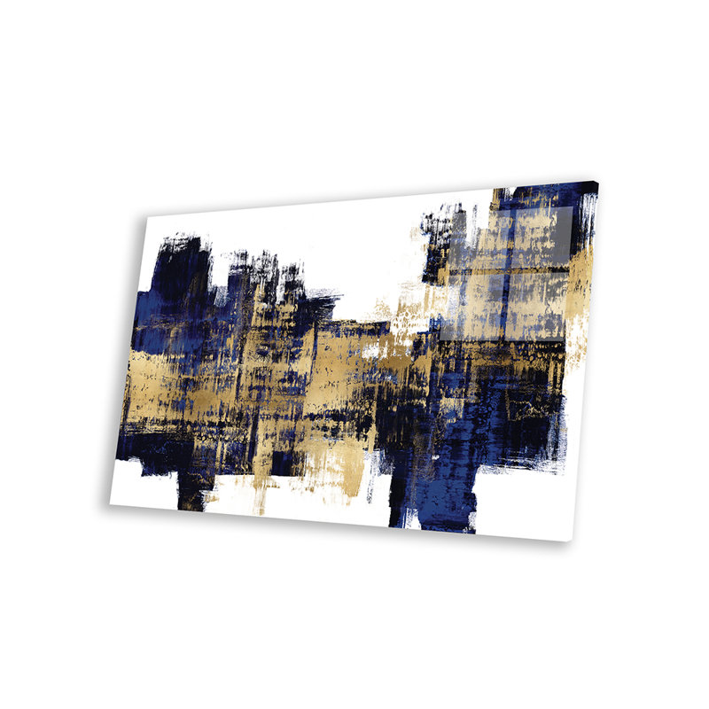 «Vibrant Gold on Blue» par Alex Wise - impression non encadrée, H 16 po x l 24 po x P 0,25 po