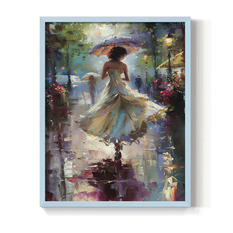 Reproduction encadrée WOMEN Series CMX III - bois massif, H 11 po x l 9 po, Bleu