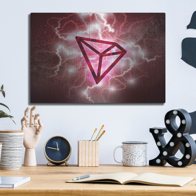 Crypto Eclipse Tron Trx ', art mural en métal, H 12 po x l 16 po