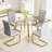 42"x42"x29.5" Modern Minimalist Table With Transparent Tempered Glass, Golden Metal Legs, For Home Decoration, Kitchen, Dining Room & Living Room, Easy Setup 42*42*29.5" Glass Table, Top Dining,