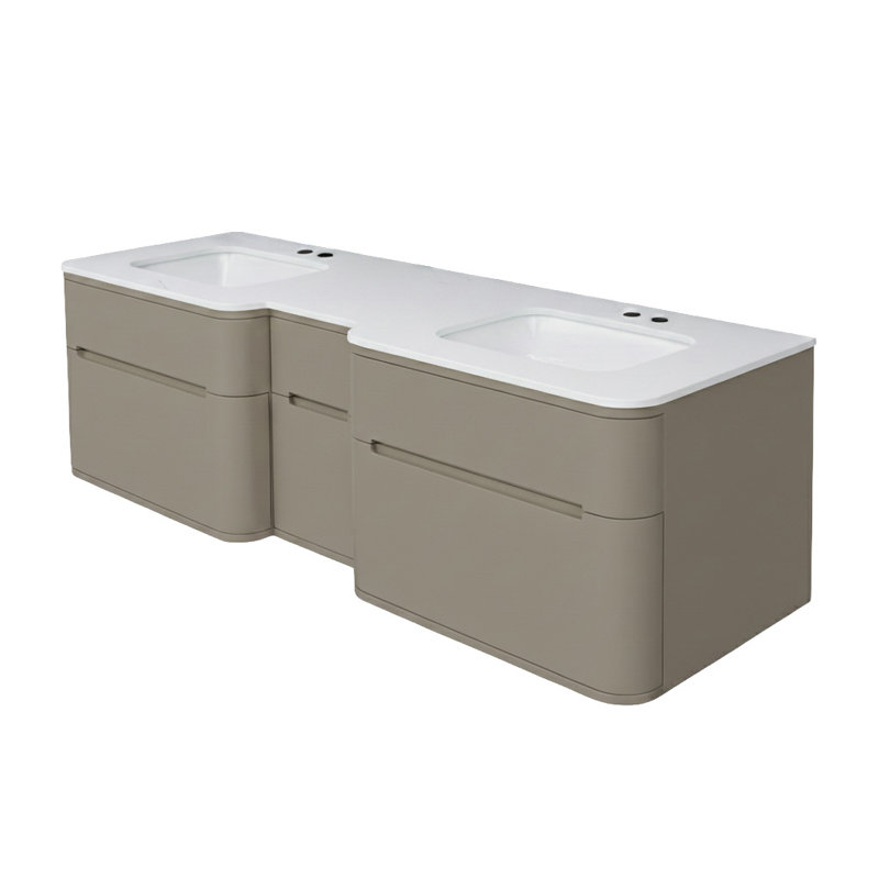 Eleganza 71.5'' W Double Vanity, Double, Matte Taupe, Marmo