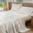 MooMee Striped Sheet Set 100% Washed Cotton Linen Like Textured Breathable Lightweight-118739901-118739905