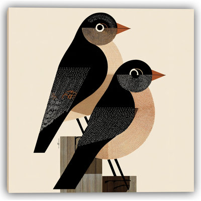 Stylisé Robin Duo - Art mural sur toile tendue