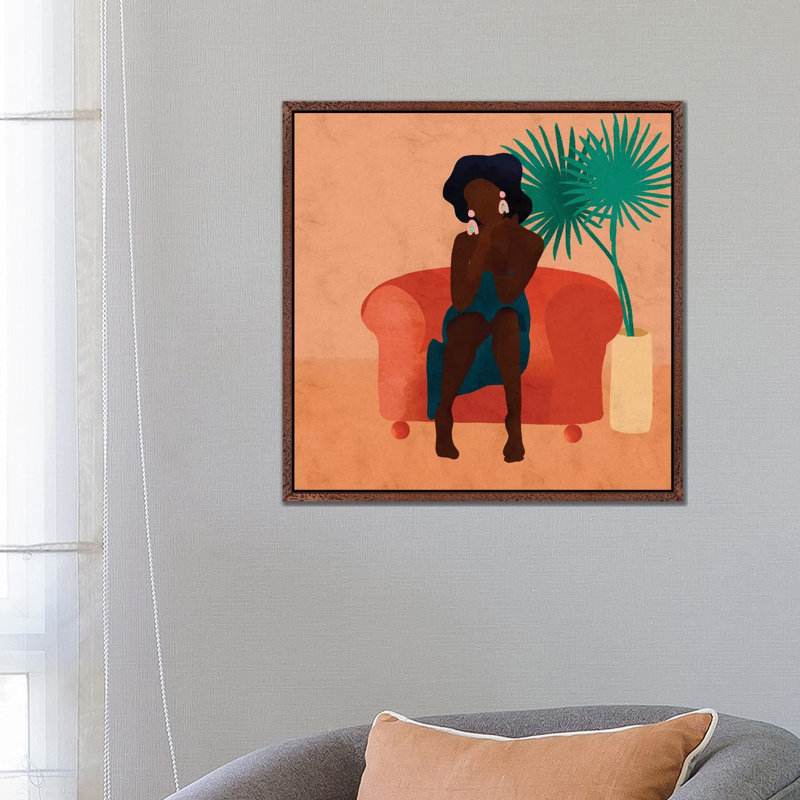 Nas by Reyna Noriega - Print on Canvas, 66.04 cm H x 66.04 cm W, Brown Framed