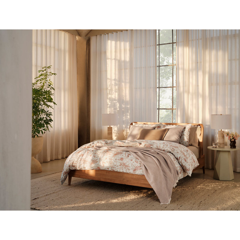 Housse de couette Sea Bloom, Naturel avec praline, Housse de couette pour très grand lit
