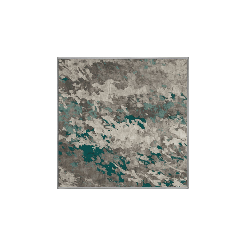 Tapis gris soyeux et moelleux, Carré 8 pi
