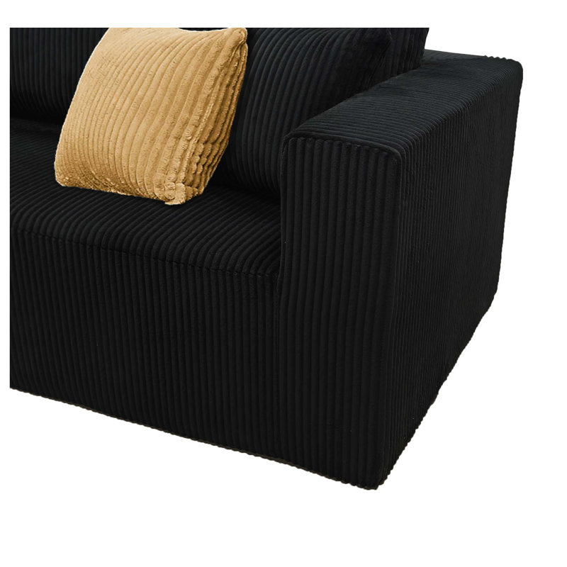 Canapé modulaire Phantom, Velours côtelé noir