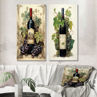 French Red Wine Bordeaux Bounty - Wine & Champagne Wall Decor Set Of 2