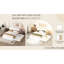 Cadre de lit de taille élégante avec lit gigogne simple et 2 tiroirs fonctionnels pratiques en blanc brillant moderne pleine grandeur-1765912052