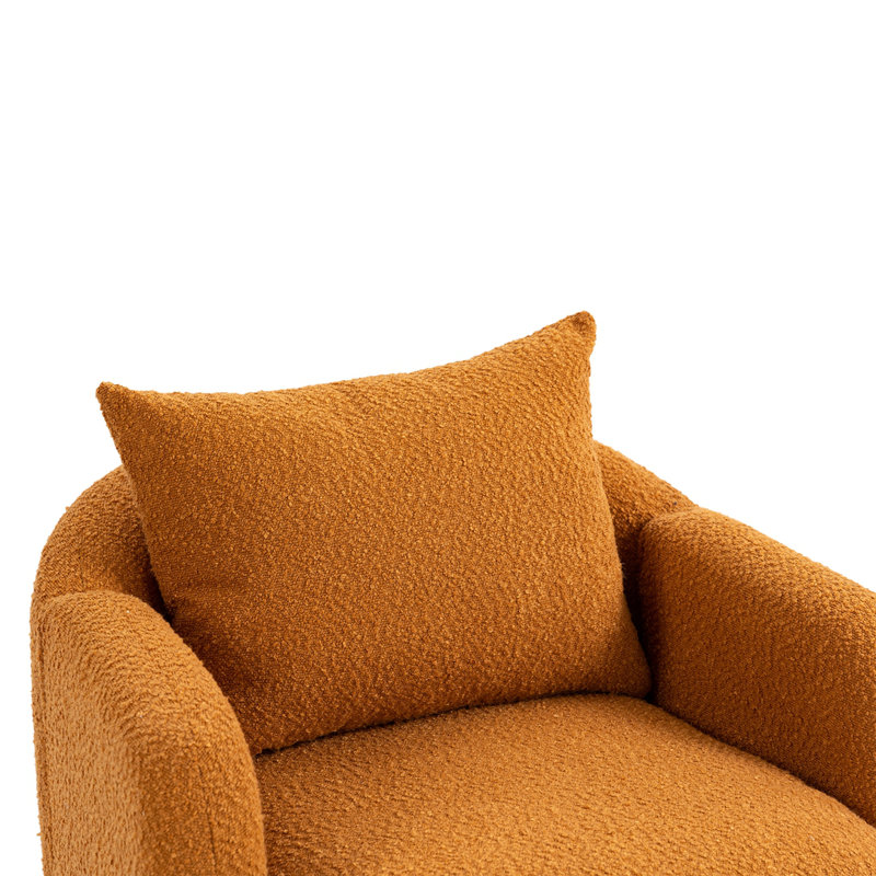Keiden Upholstered Armchair, Orange Boucle