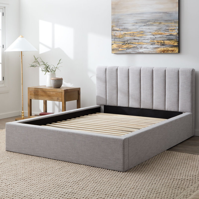 Delmar Low Profile Bed, King, Effie Linen Performance Linen