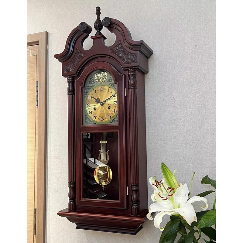Reddish Brown Solid Wood Free Form Wall Clocks