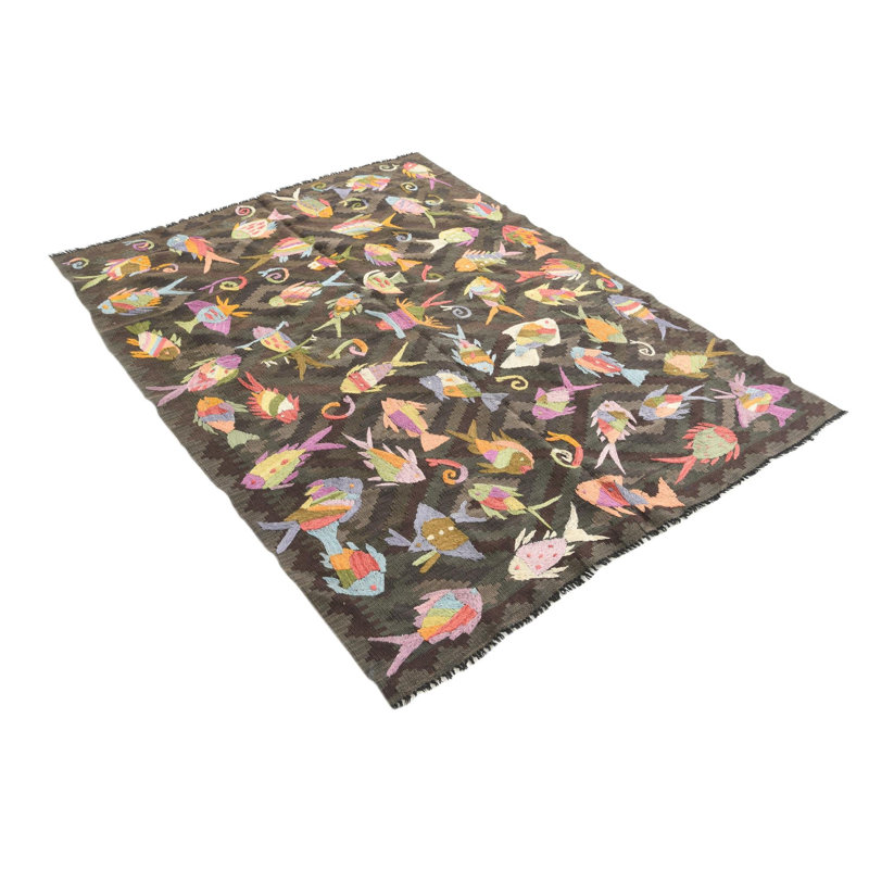 Tapis brun foncé 4 x 6 poe