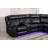 Power Reclining Corner Sectional Sofa With Led Lights Black Leather-2082683436