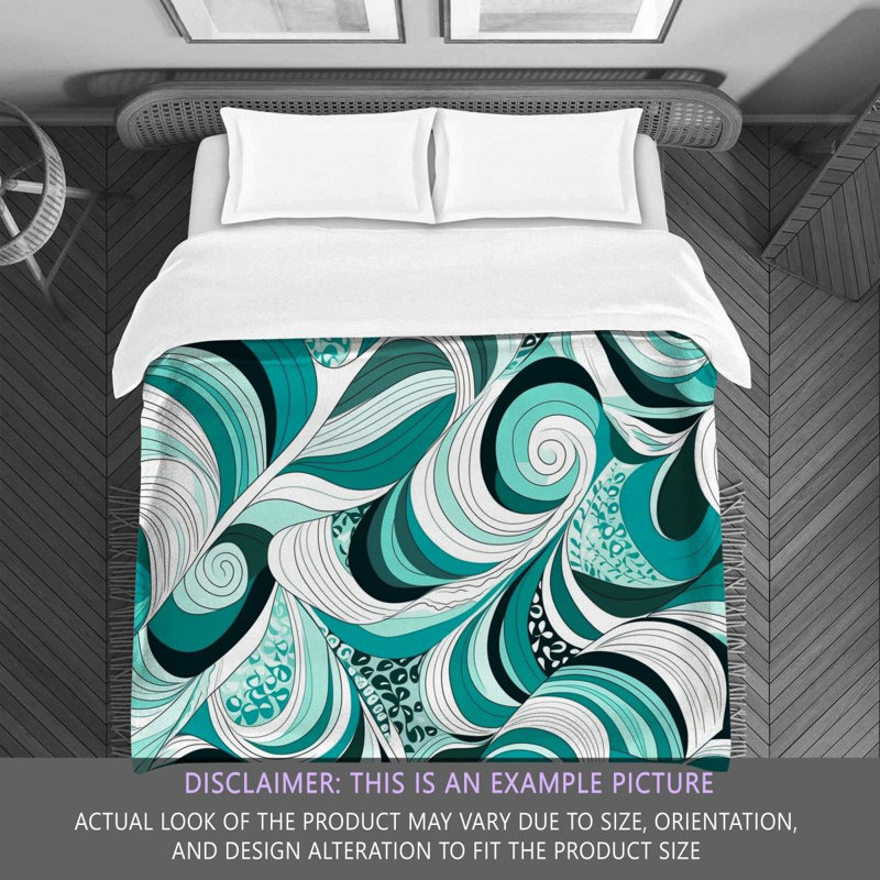 Funky Comforter, Green/White, Queen Comforter