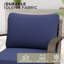 Méridienne de patio brun en osier, accoudoir courbé en métal, coussin-1452547277
