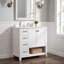 Meuble-lavabo blanc de 30 po avec comptoir d'évier; Armoire à deux portes et deux tiroirs; Bois massif Tablette ouverte Panneaux de fibres à densité moyenne; Emballage simple