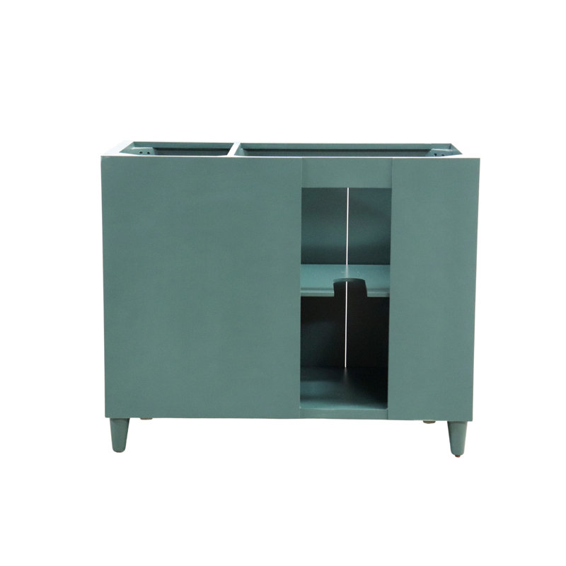 Meuble-lavabo simple 39,37 po avec comptoir en granite, Gris clair, Vert forêt