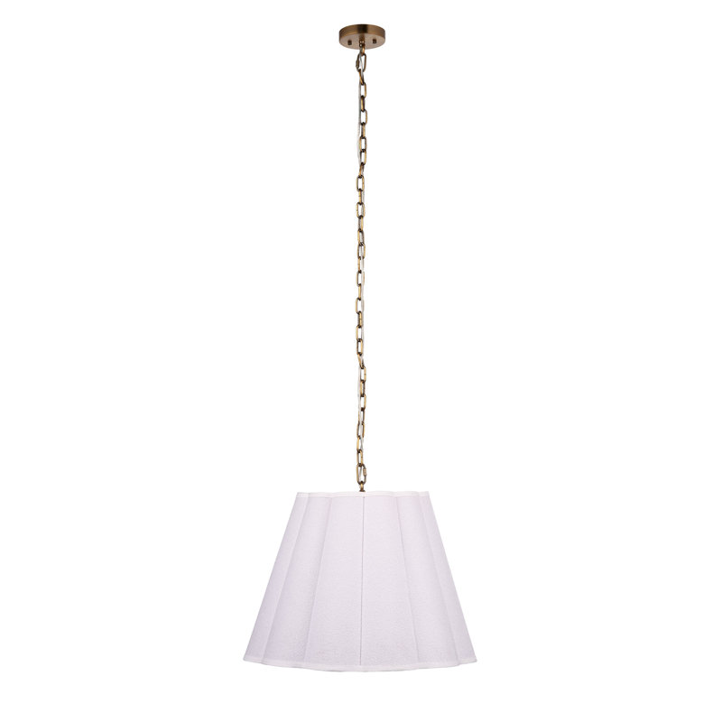 Luminaire suspendu 1 lumière Alala, lin bouclé, Blanc