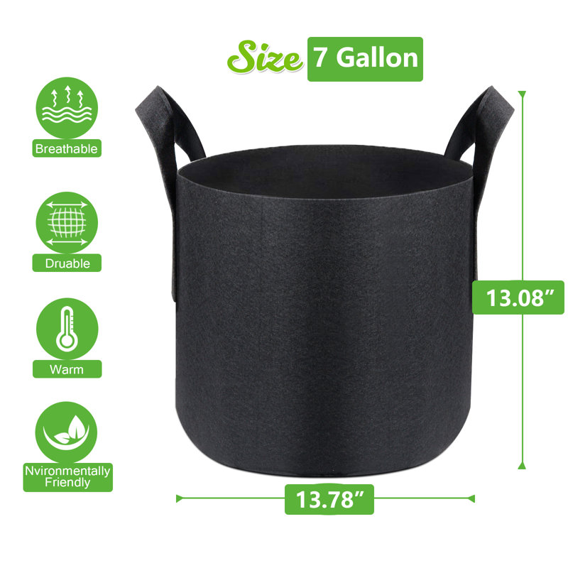 Jardinière en tissu non tissé Darkiel, H 13,08 po x l 13,78 po x P 13,78 po