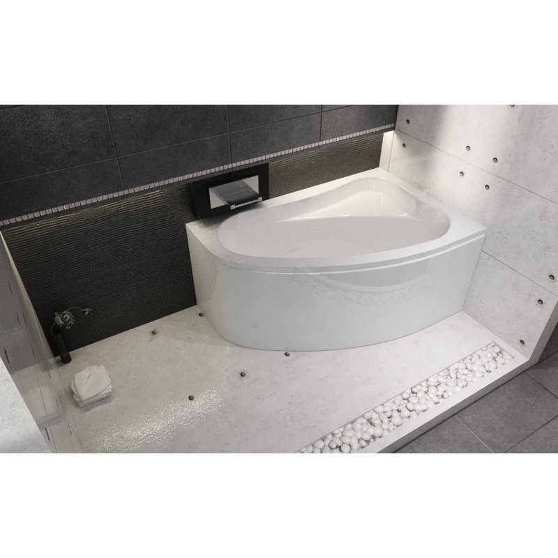 x Soaking Acrylic Bathtub, 56.5cm H x 160cm L x 105cm W
